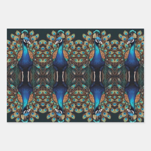 Majestueuze pracht van het Boho Peacock-inpakpapie Inpakpapier Vel (Voorkant)