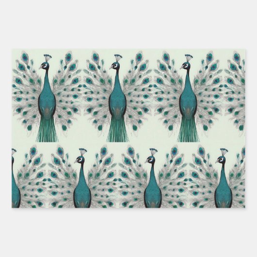Majestueuze pracht van het Boho Peacock-inpakpapie Inpakpapier Vel (Voorkant 3)