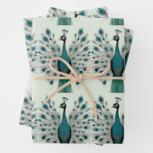 Majestueuze pracht van het Boho Peacock-inpakpapie Inpakpapier Vel (In situ)