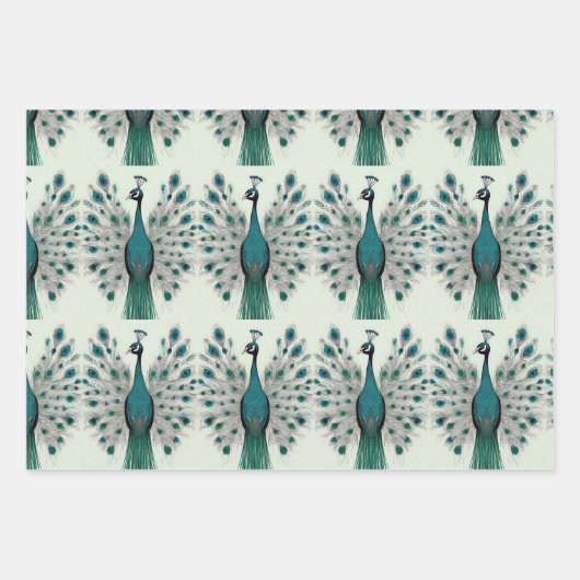 Majestueuze pracht van het Boho Peacock-inpakpapie Inpakpapier Vel (Voorkant)