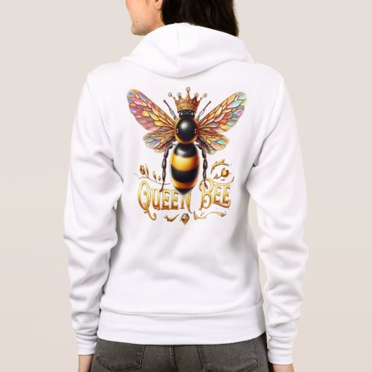 Majestueuze Queen Bee illustratie met een kroon Hoodie (Achterkant)