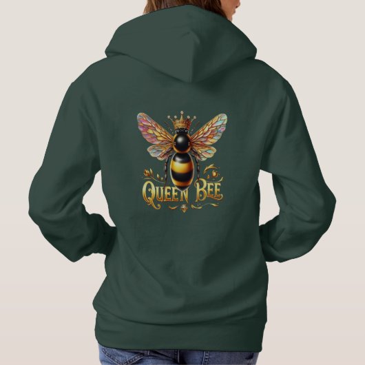 Majestueuze Queen Bee illustratie met een kroon Hoodie (Achterkant)