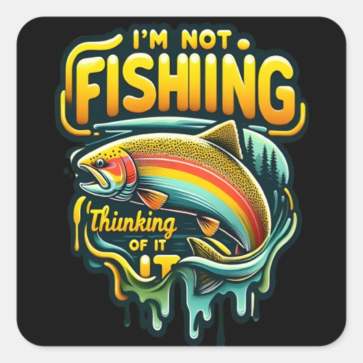 Majestueuze regenboogforel springen bij zonsopgang vierkante sticker (Voorkant)