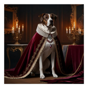 Majestueuze Renaissance Hondenportret  Kaars Perfect Poster