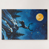 Majestueuze rendier bij maanlicht legpuzzel (Horizontaal)