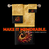 Majestueuze rode en gouden Peacock Bad Handdoek