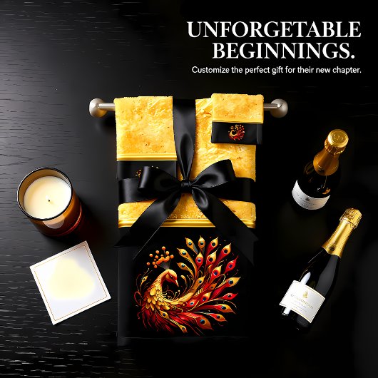 Majestueuze rode en gouden Peacock Bad Handdoek