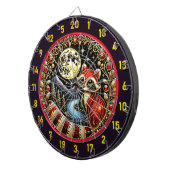 Majestueuze rode wasbeer met gouden maan dartbord (Voorkant Rechts)