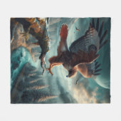 majestueuze roodstaarthaai springt omhoog fleece deken (Voorkant (Horizontaal))