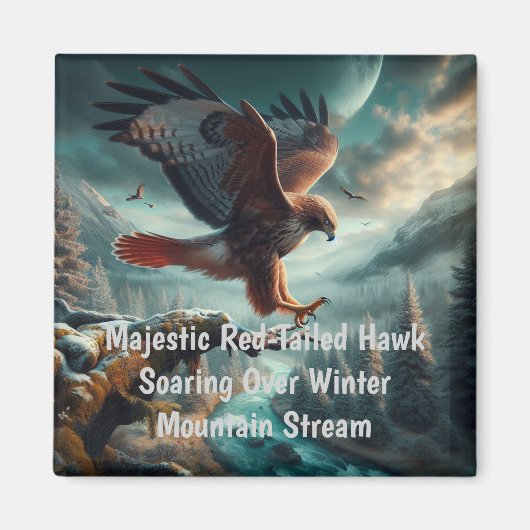 majestueuze roodstaarthaai springt omhoog magneet (Voorkant)