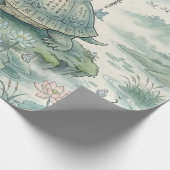 Majestueuze Schildpadpagode Inktkunst Cadeaupapier (Hoek)