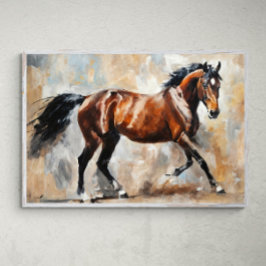 Majestueuze schoonheid: Elegant bruin paard Poster