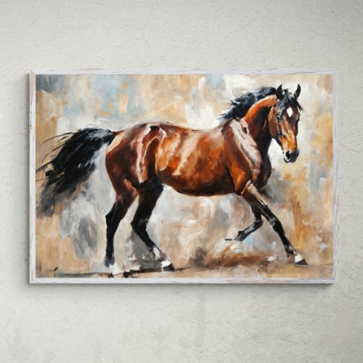 Majestueuze schoonheid: Elegant bruin paard Poster