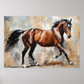 Majestueuze schoonheid: Elegant bruin paard Poster (Voorkant)
