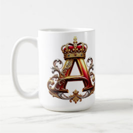 Majestueuze sierletter A met kroon Koffiemok