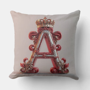 Majestueuze sierletter A met kroon Kussen