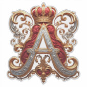Majestueuze sierletter A met kroon Sticker (Voorkant)