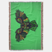 Majestueuze Smaragd Uil Deken (Voorkant Verticaal)