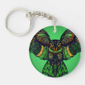 Majestueuze Smaragd Uil Sleutelhanger (Voorkant)