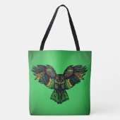 Majestueuze Smaragd Uil Tote Bag (Voorkant)