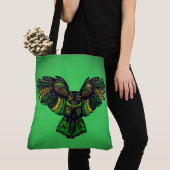 Majestueuze Smaragd Uil Tote Bag (Dichtbij)