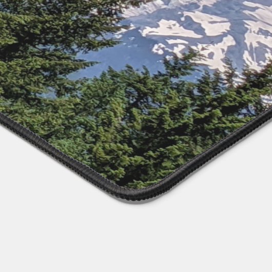 Majestueuze sneeuw bedekt Mount Rainier landschap Bureaumat (Hoek)