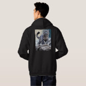 Majestueuze sneeuwluipaard op Rocky Cliff Hoodie (Achterkant volledig)