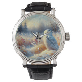Majestueuze sneeuwuil in de wildernis horloge