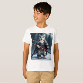 majestueuze sneeuwuil op een boomtak T-Shirt (Voorkant volledig)