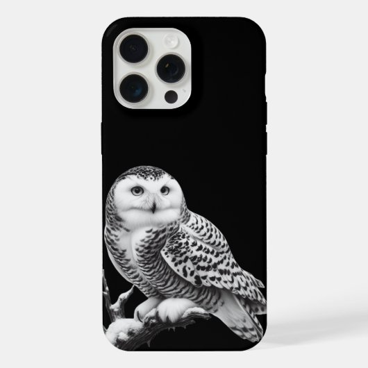 Majestueuze Sneeuwuil Zit iPhone Hoesje (Achterkant)