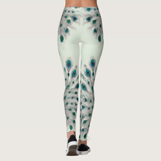 Majestueuze Splendore de Boho Peacock Leggings (Achterkant)