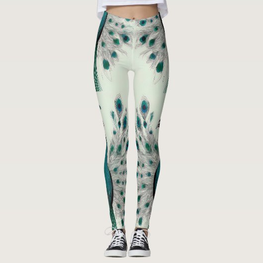 Majestueuze Splendore de Boho Peacock Leggings (Voorkant)
