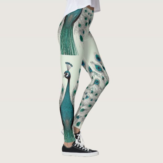 Majestueuze Splendore de Boho Peacock Leggings (Rechts)