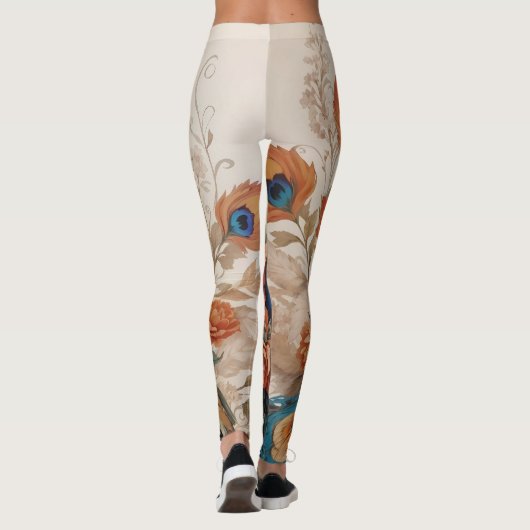 Majestueuze Splendore de Boho Peacock Leggings (Achterkant)