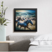 Majestueuze Stampede in Gouden Veld Poster