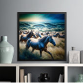 Majestueuze Stampede in Gouden Veld Poster