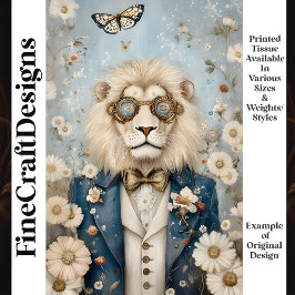 Majestueuze Steampunk Leeuw Met Hoed K2 Découpage Tissuepapier
