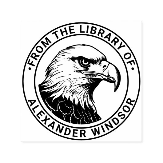 Majestueuze Steenarend Kop #5 Bibliotheek Boek Naa Zelfinktende Stempel (Design)