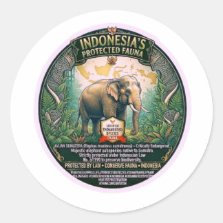 Majestueuze Sumatraanse Olifant Kunst - Iconisch I Ronde Sticker