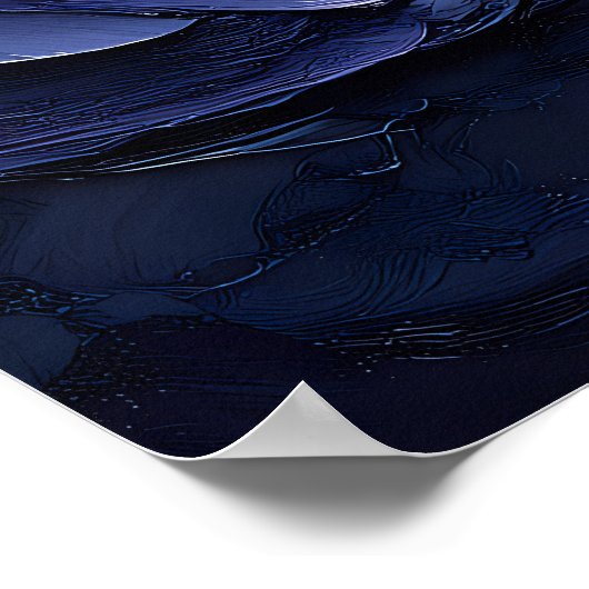 Majestueuze Sunset Wave in getextureerde oliestijl Poster (Hoek)