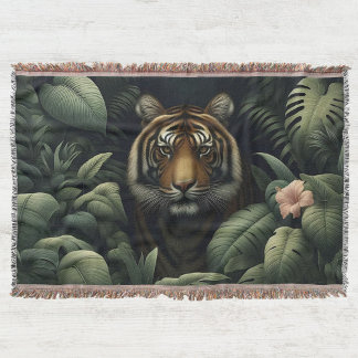Majestueuze Tiger geweven deken en wandtapijt