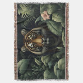 Majestueuze Tiger geweven deken en wandtapijt (Voorkant Verticaal)