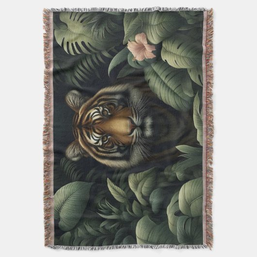 Majestueuze Tiger geweven deken en wandtapijt (Voorkant Verticaal)