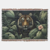 Majestueuze Tiger geweven deken en wandtapijt (Voorkant)