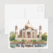 Majestueuze tijdloze schoonheid van de Taj Mahal Briefkaart (Voorkant / Achterkant)