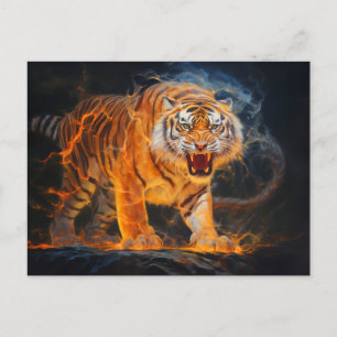 Majestueuze Tijger Chinese Dierenriem Kunstenaarsc Briefkaart