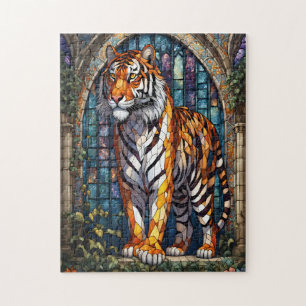 Majestueuze tijger in Glas in lood Legpuzzel