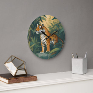 Majestueuze tijger in het Oerwoud Elegant Wildlife Grote Klok