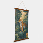 Majestueuze tijger in het Oerwoud Elegant Wildlife Hangend Wandkleed (Gebogen)
