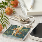 Majestueuze tijger in het Oerwoud Elegant Wildlife Sleutelhanger (Voorkant Rechts)